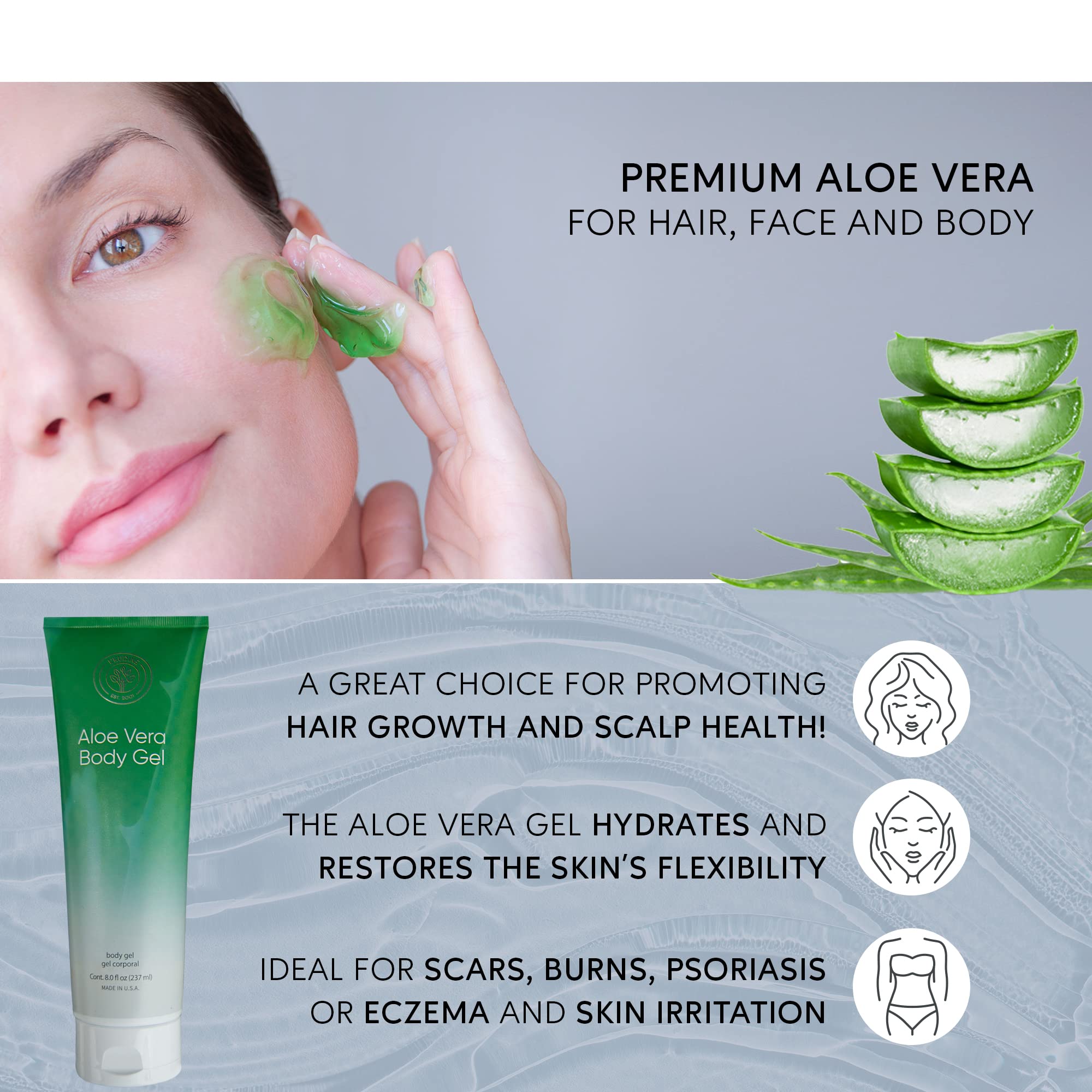 L'eudine Aloe Vera Gel provides sunburn relief with fast absorption