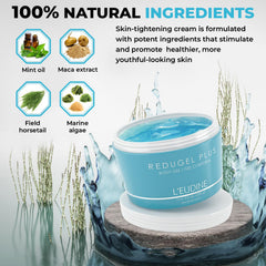 Close-up of L’eudine Redugel Plus gel texture demonstrates fast absorption