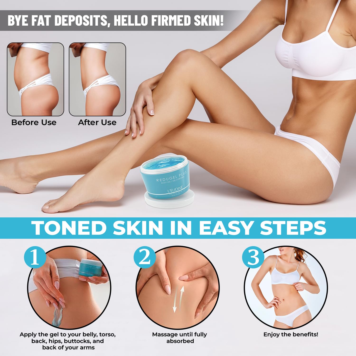 Field horsetail and marine algae in Redugel Plus support a balanced, toned appearance