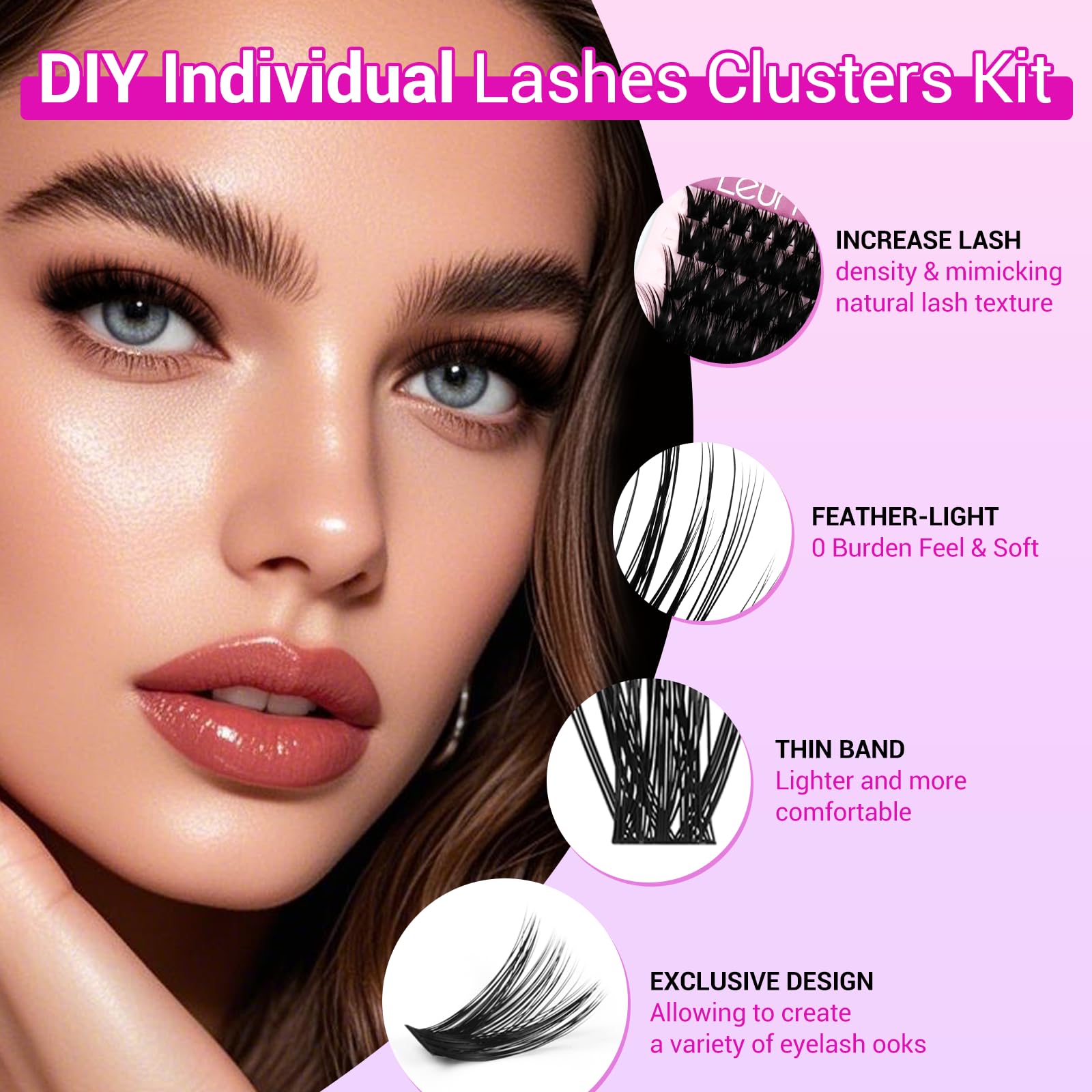 Leurforu Mascara brush assists grooming and separation during styling.