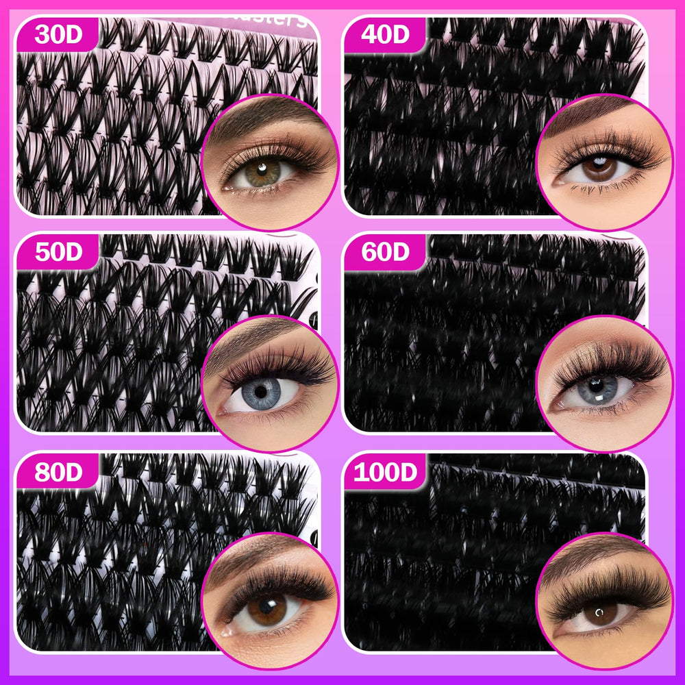 Leurforu Tweezers help precise placement of cluster lashes.