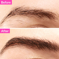 Applying the serum to clean brows for a neat, controlled nightly routine