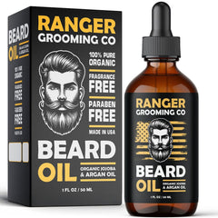 Leven Rose beard oil in amber bottle with dropper for precise application and quick absorption