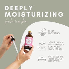 Leven Rose Emu Oil 32oz bulk pipette application enables easy targeted use.