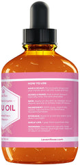 Close-up of Leven Rose Emu Oil bottle showing the fragrance-free formula.