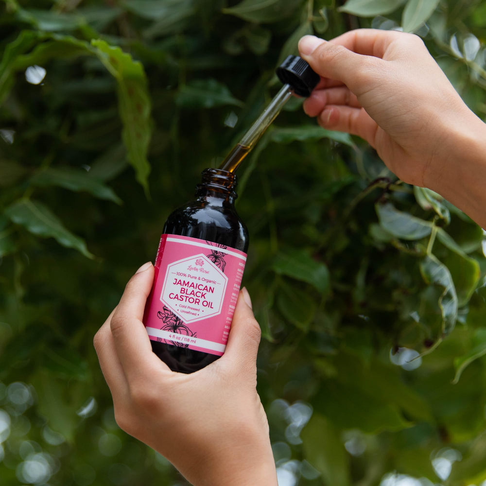 Leven Rose dark amber bottle with glass dropper protects oil integrity.