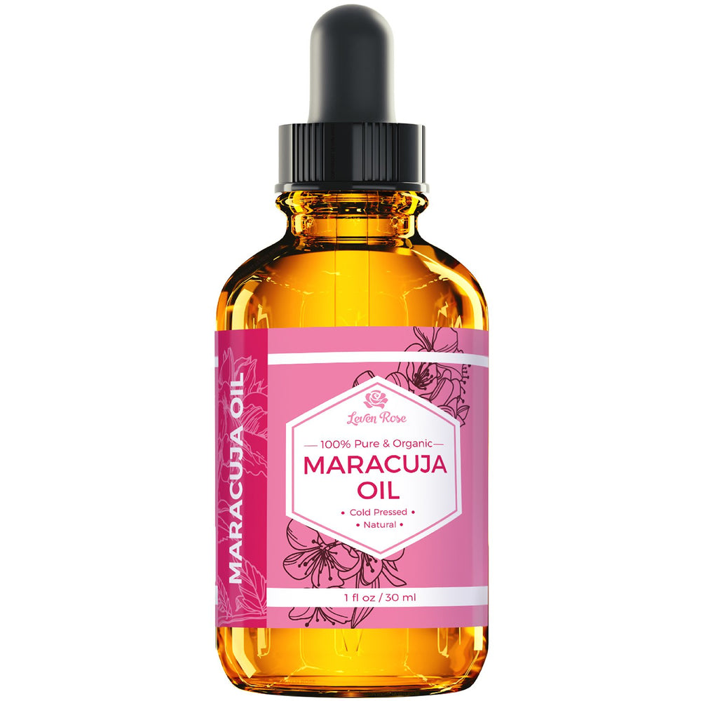 Leven Rose Maracuja Oil with glass stopper preserves potency for skin and hair