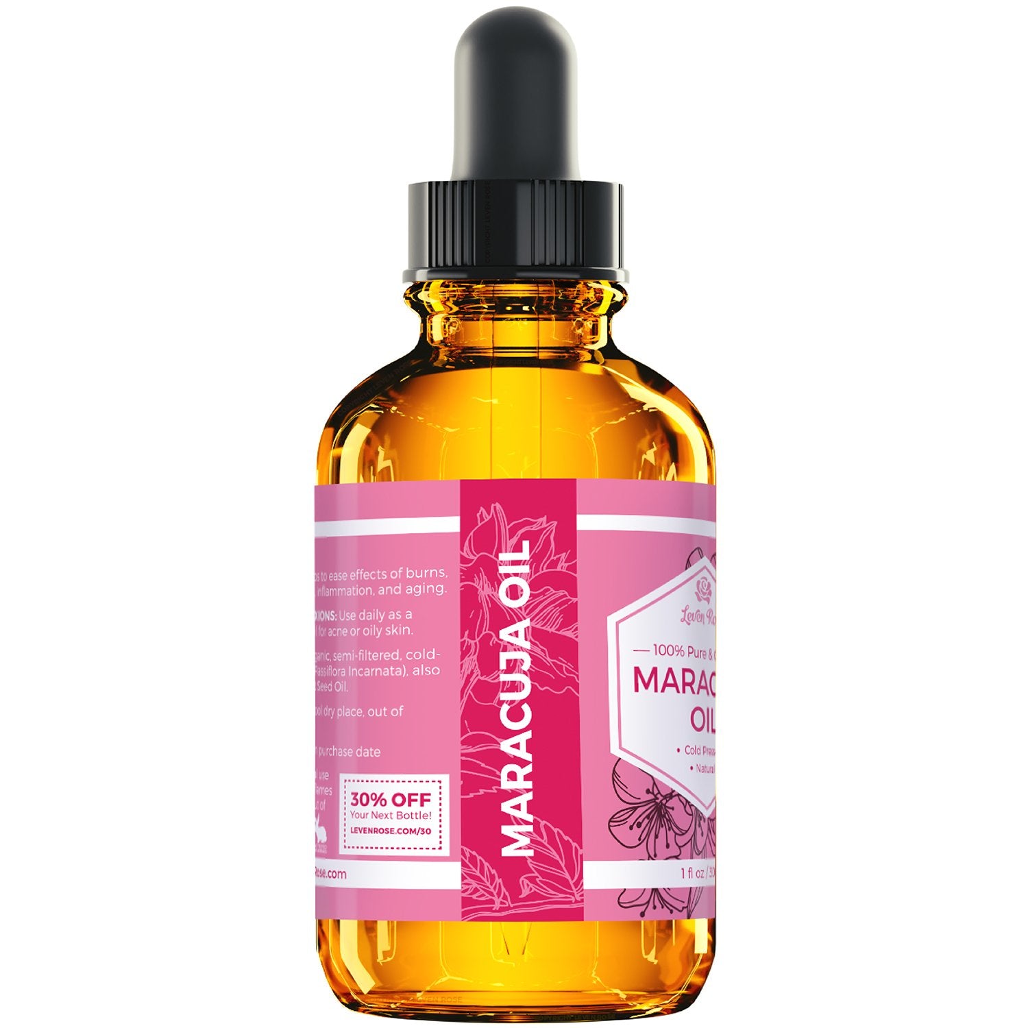 Leven Rose Maracuja Oil on damp hair ends nourishes and protects
