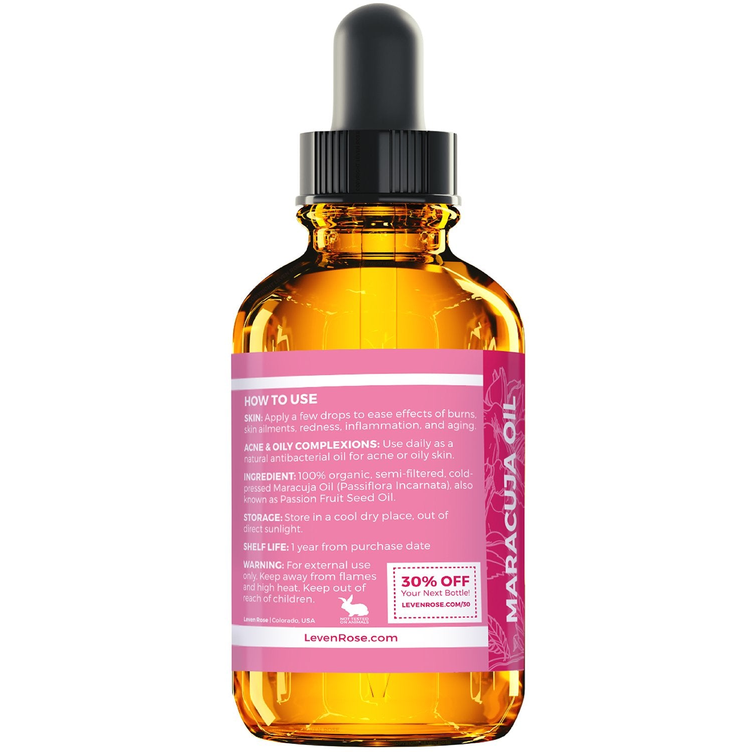 Leven Rose Maracuja Oil delivers lightweight hydration to dry skin