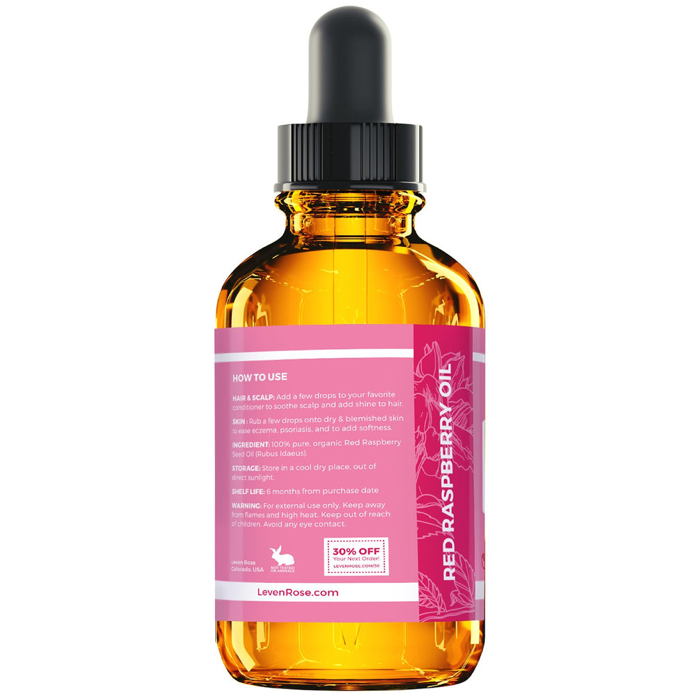 Leven Rose oil dropper dispensing a precise amount for easy daily care.