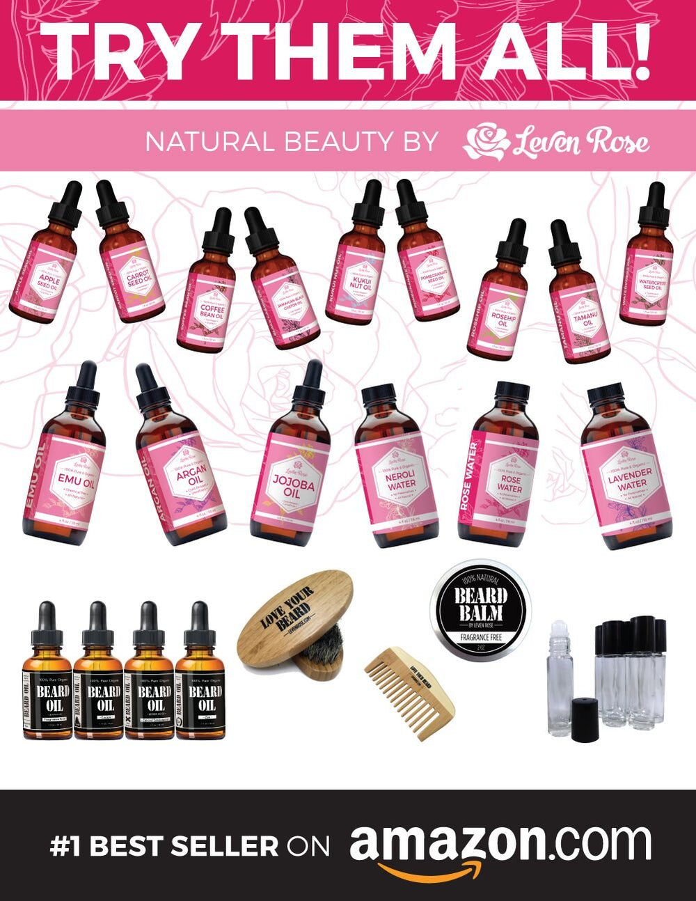 Leven Rose Pomegranate Oil packaging preserves potency and freshness.