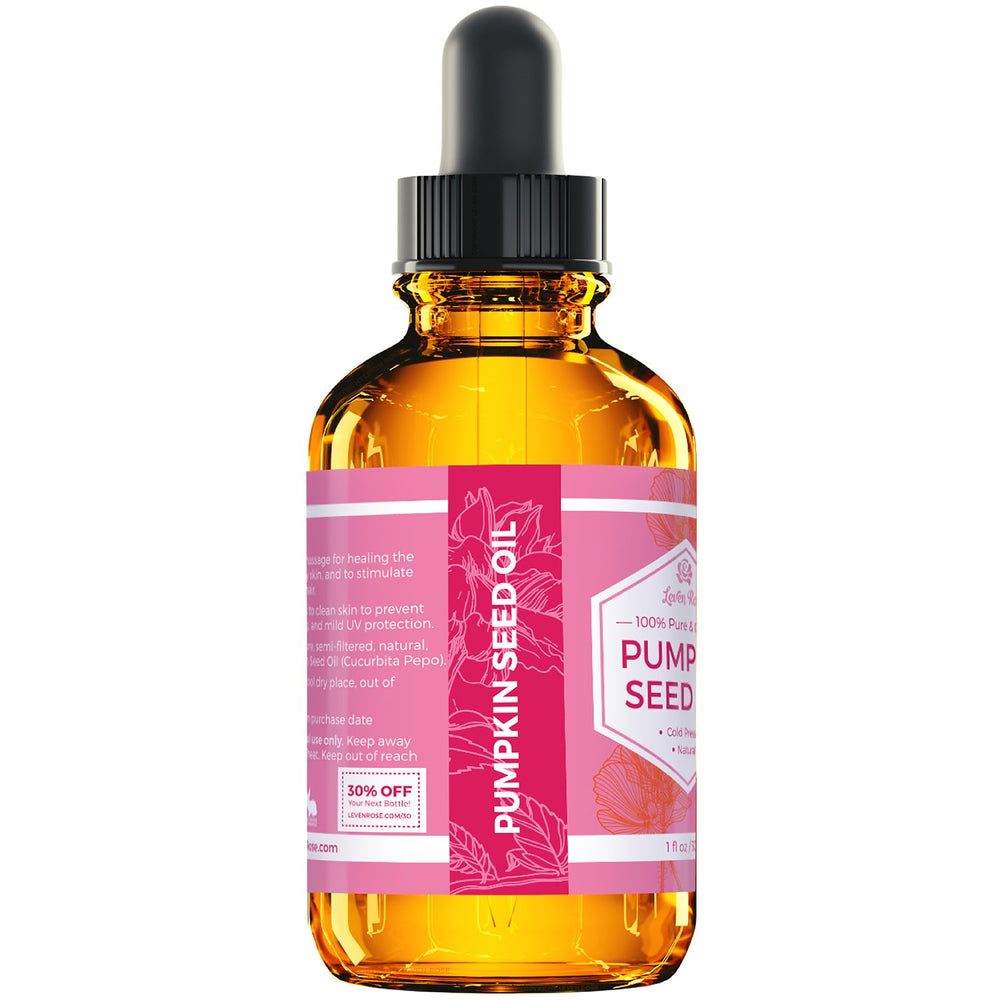 Leven Rose pumpkin seed oil on skin delivers moisture and glow.
