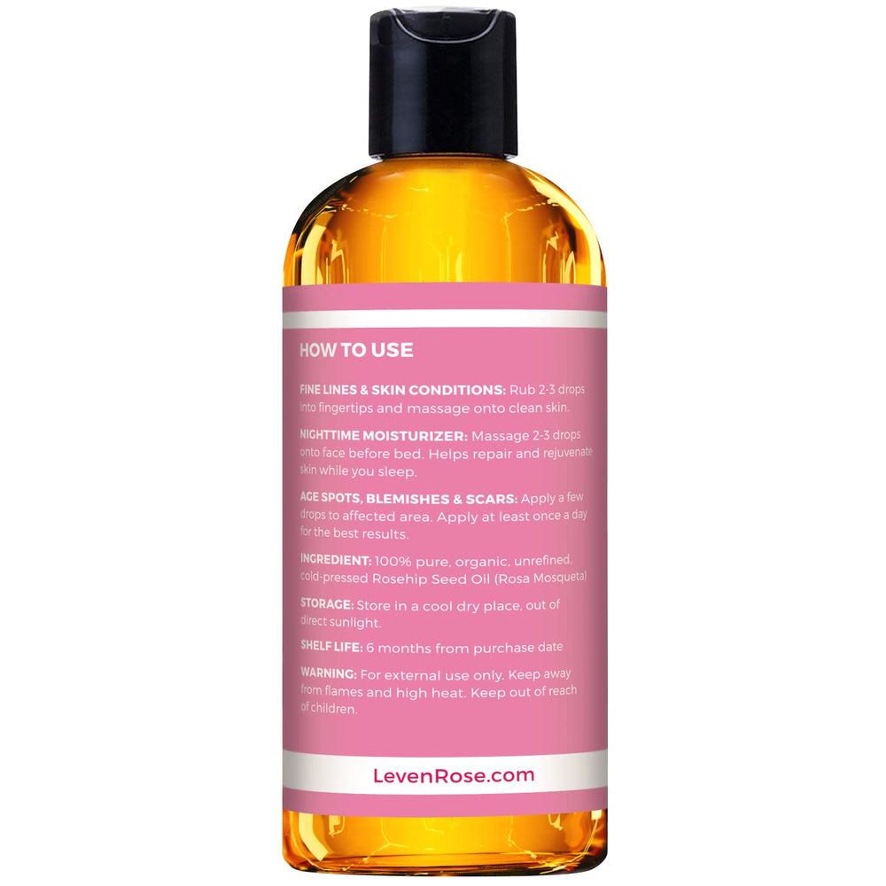 Leven Rose rosehip oil for hair gloss improves shine and manageability