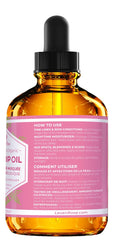 Leven Rose rosehip oil on hair ends for shine and softness