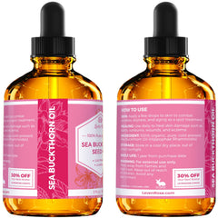 Leven Rose Sea Buckthorn Oil adds natural shine to hair.