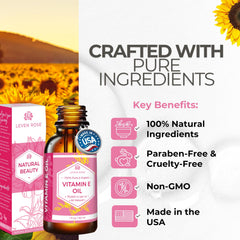 Leven Rose Vitamin E Oil applied on the face for radiant hydration