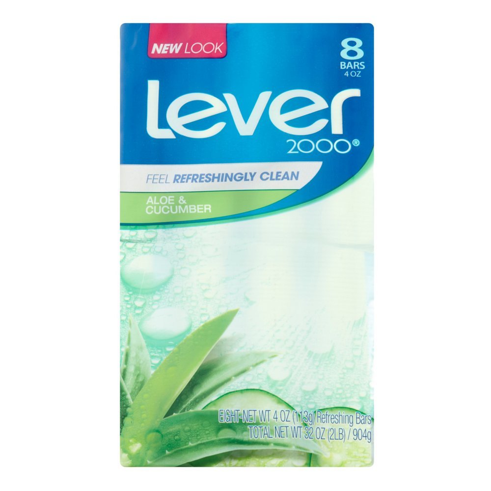 Lever 2000 Aloe and Cucumber bar soap for refreshing daily cleansing