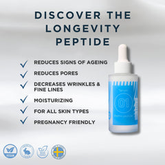 Packaging for Leverage x Evolution EiE01 serum highlighting vegan cruelty free ethics