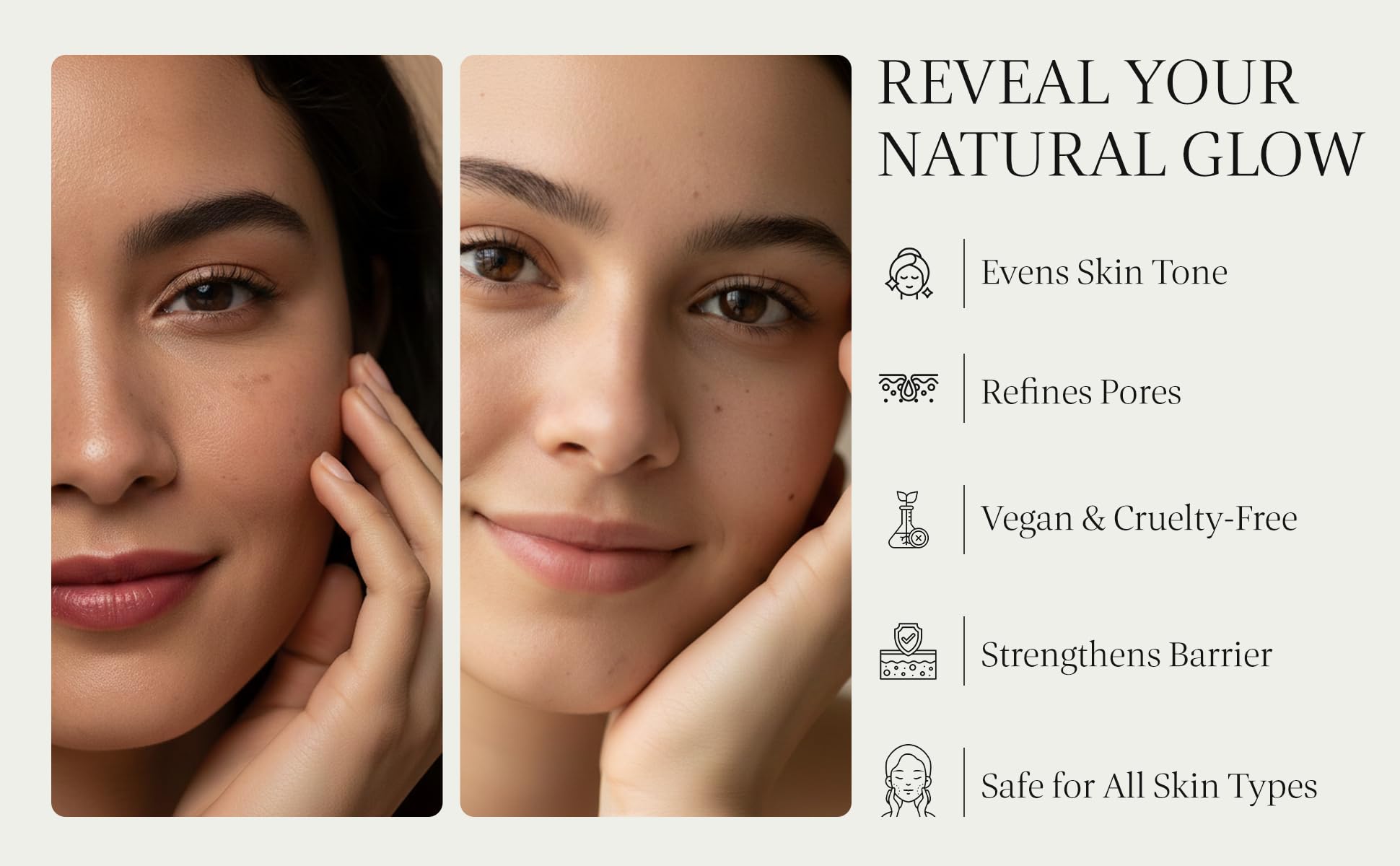 LEVOIRE SKIN dark-spot-serum on face demonstrates glow and even tone
