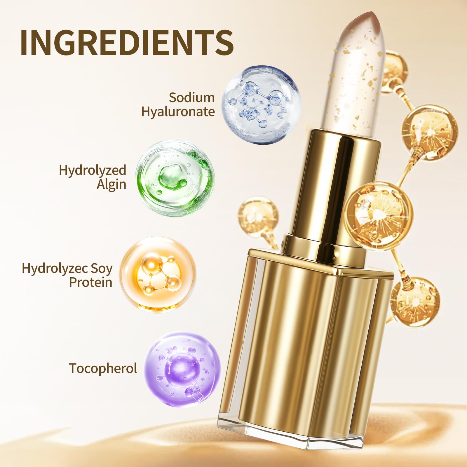 Levora color changing lipstick close-up shows smooth, moisturizing texture