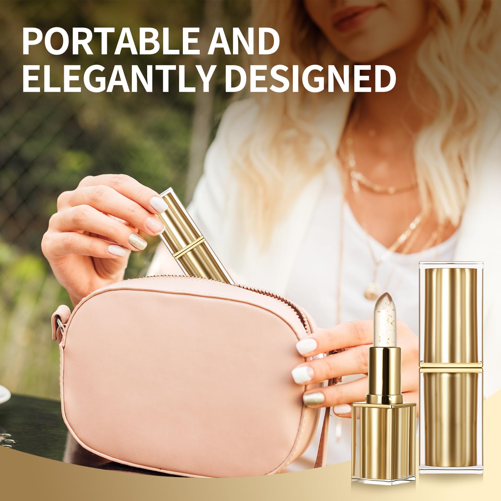 Levora lipstick on lips shows dynamic color and shine