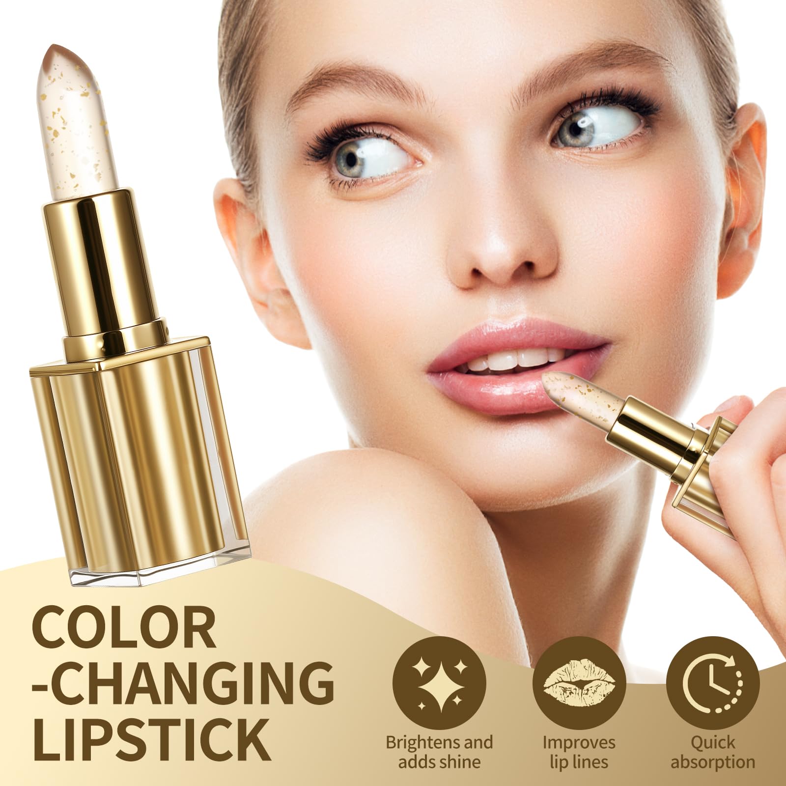Levora lipstick swatch on arm reveals evolving shade with hydration
