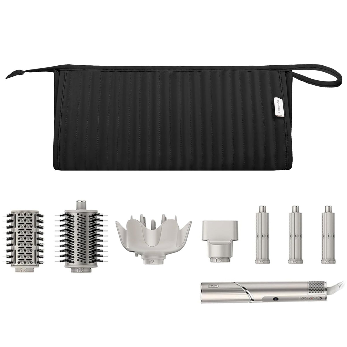 Lexeeco Dyson Airwrap travel case front view protects tools and portability