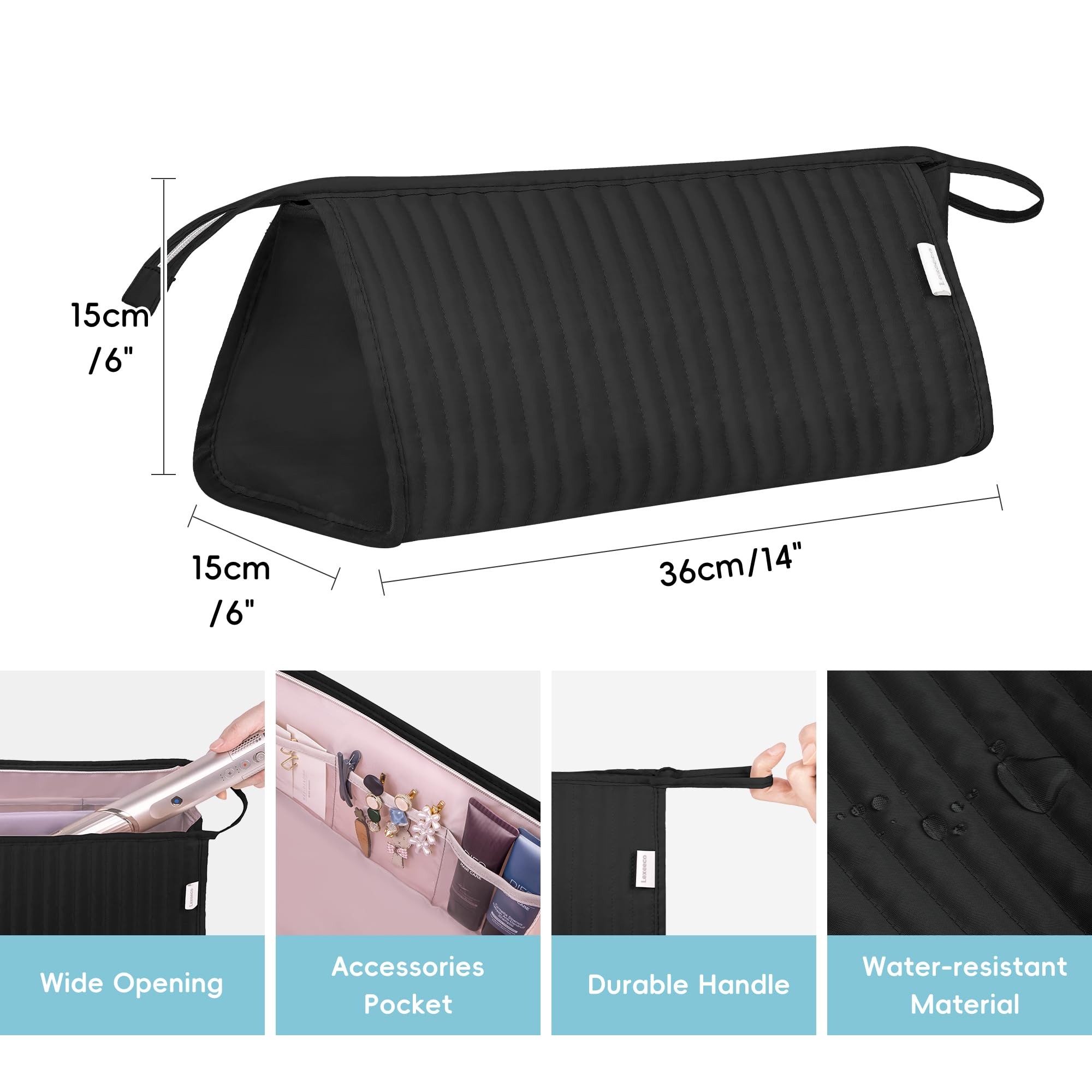Lexeeco Dyson Airwrap travel case interior pockets for small items