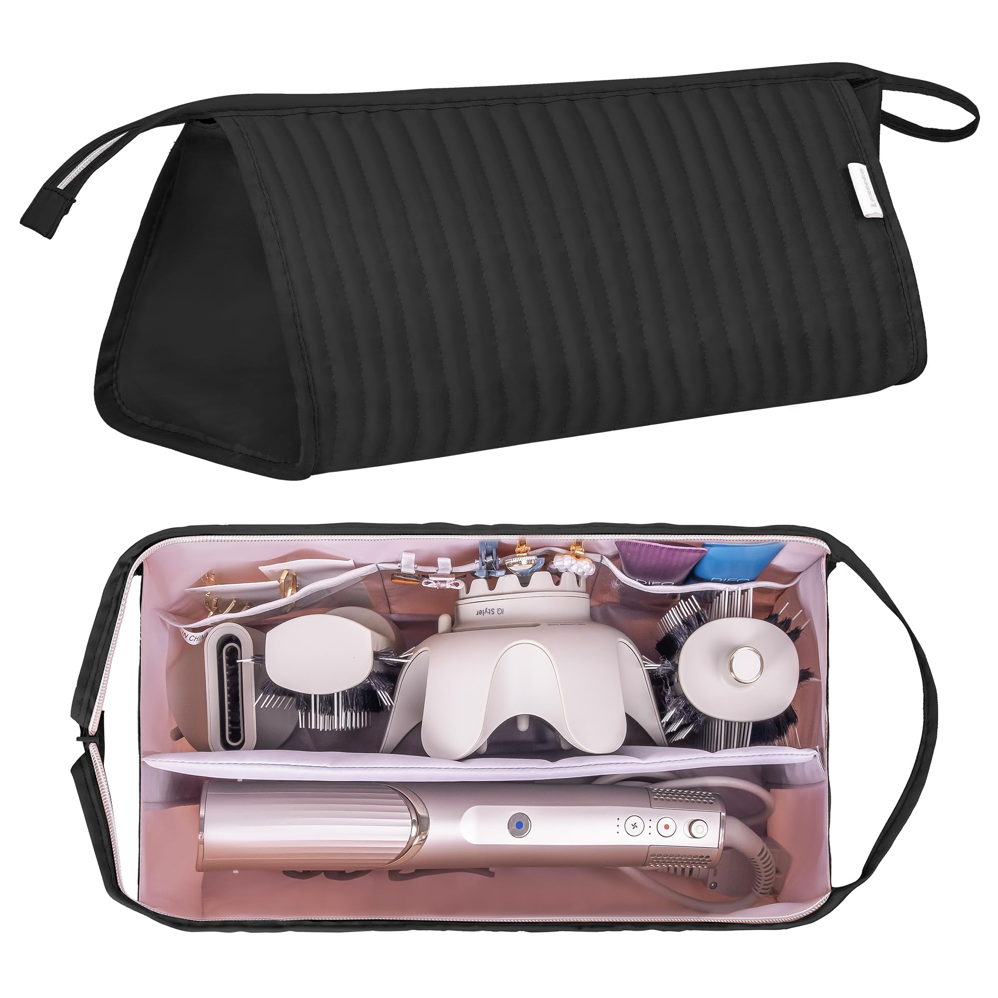 Lexeeco Dyson Airwrap travel case open view organized interior