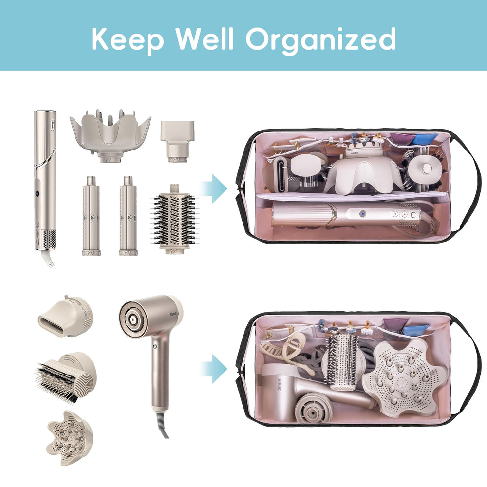 Lexeeco hair tools organizer with multiple pockets for versatile layouts