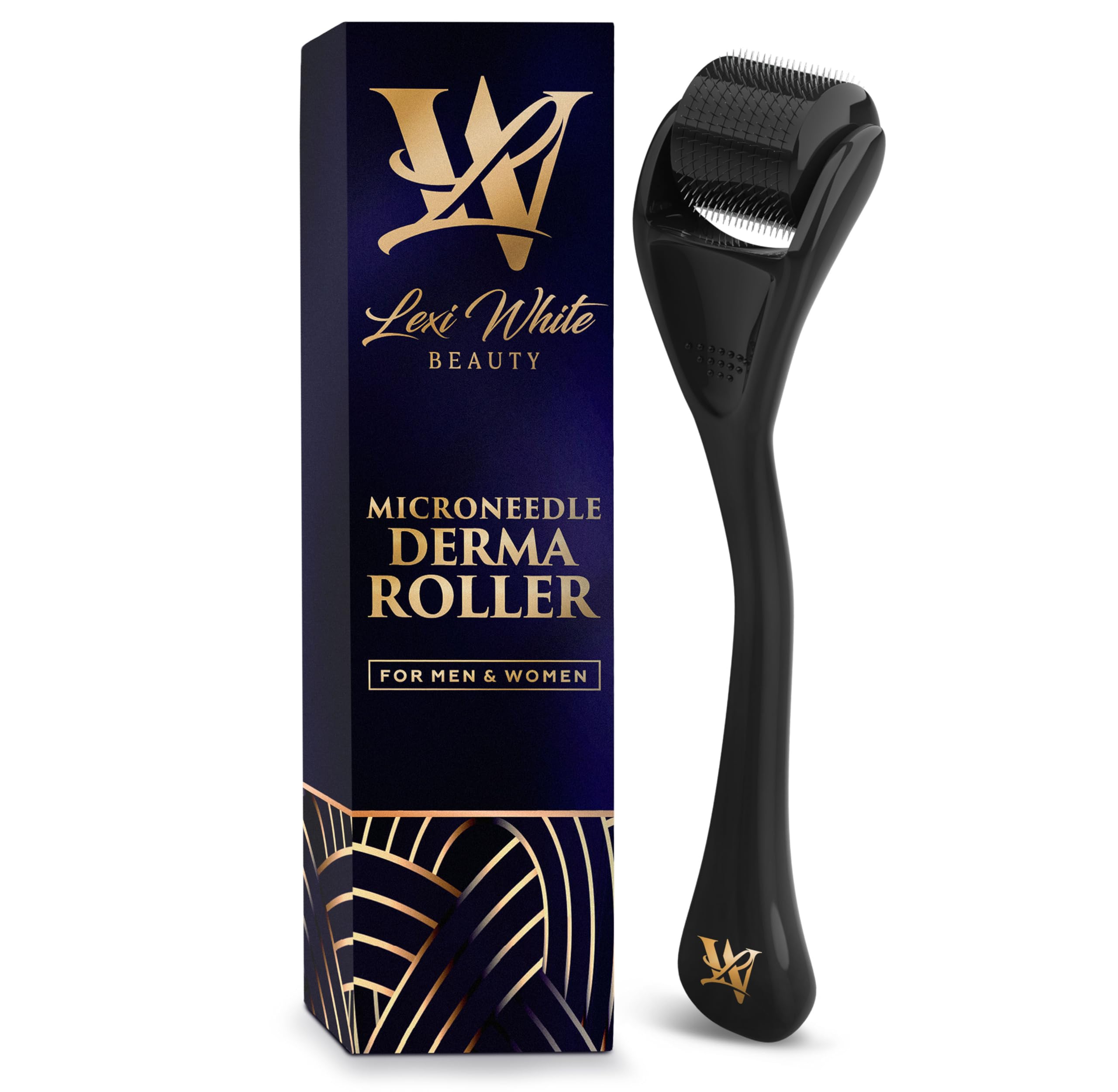 Lexi White Beauty derma roller on clean face for smoother skin