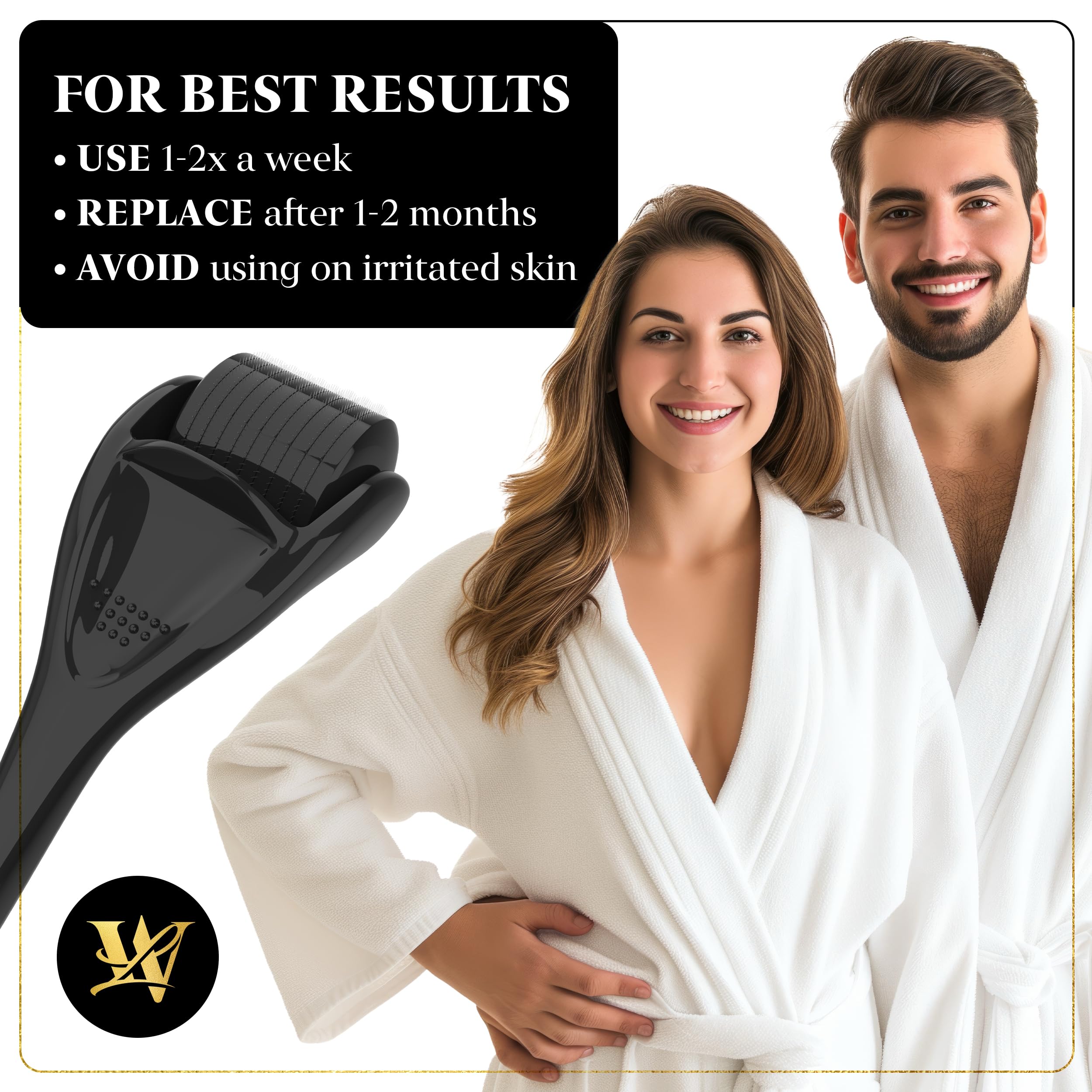 Lexi White Beauty derma roller for scalp use, targeting hairline and crown