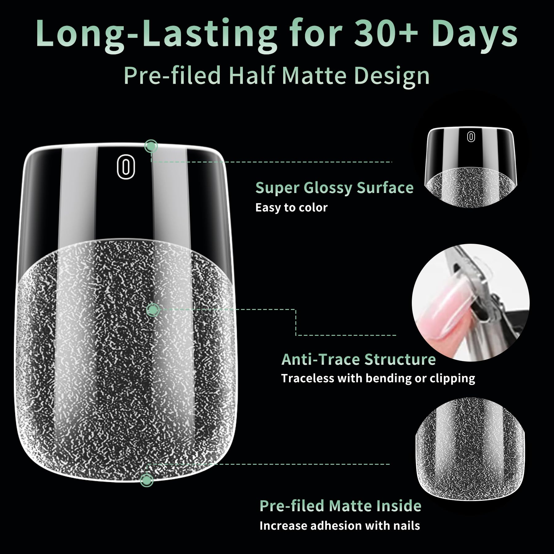 LEYKOSH long-lasting 30days nail tips—extended wear with proper care.