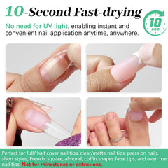LEYKOSH nail glue lasts up to 28 days on press-ons