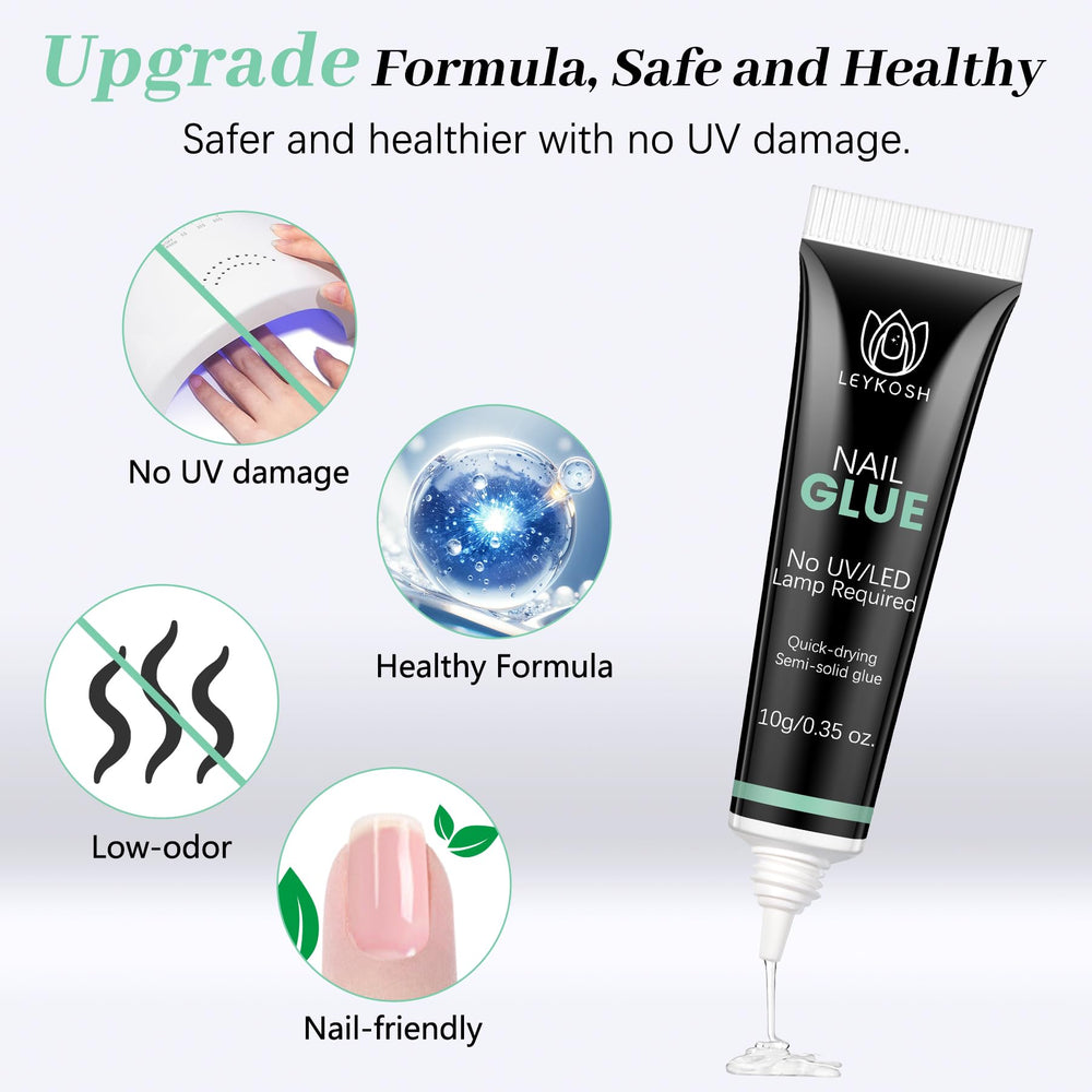 LEYKOSH nail glue low-odor formula safe for nails and skin