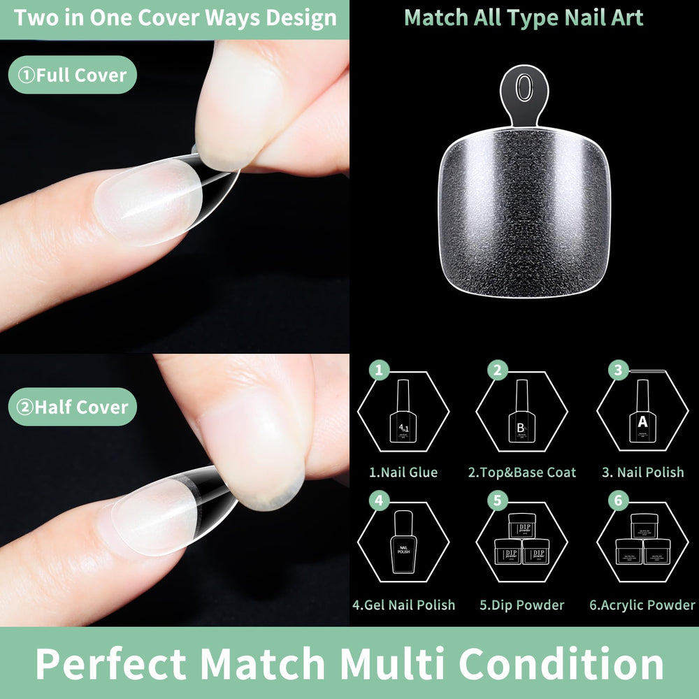LEYKOSH Toe Nail Tips versatile application for gels, acrylics, and dip powders.