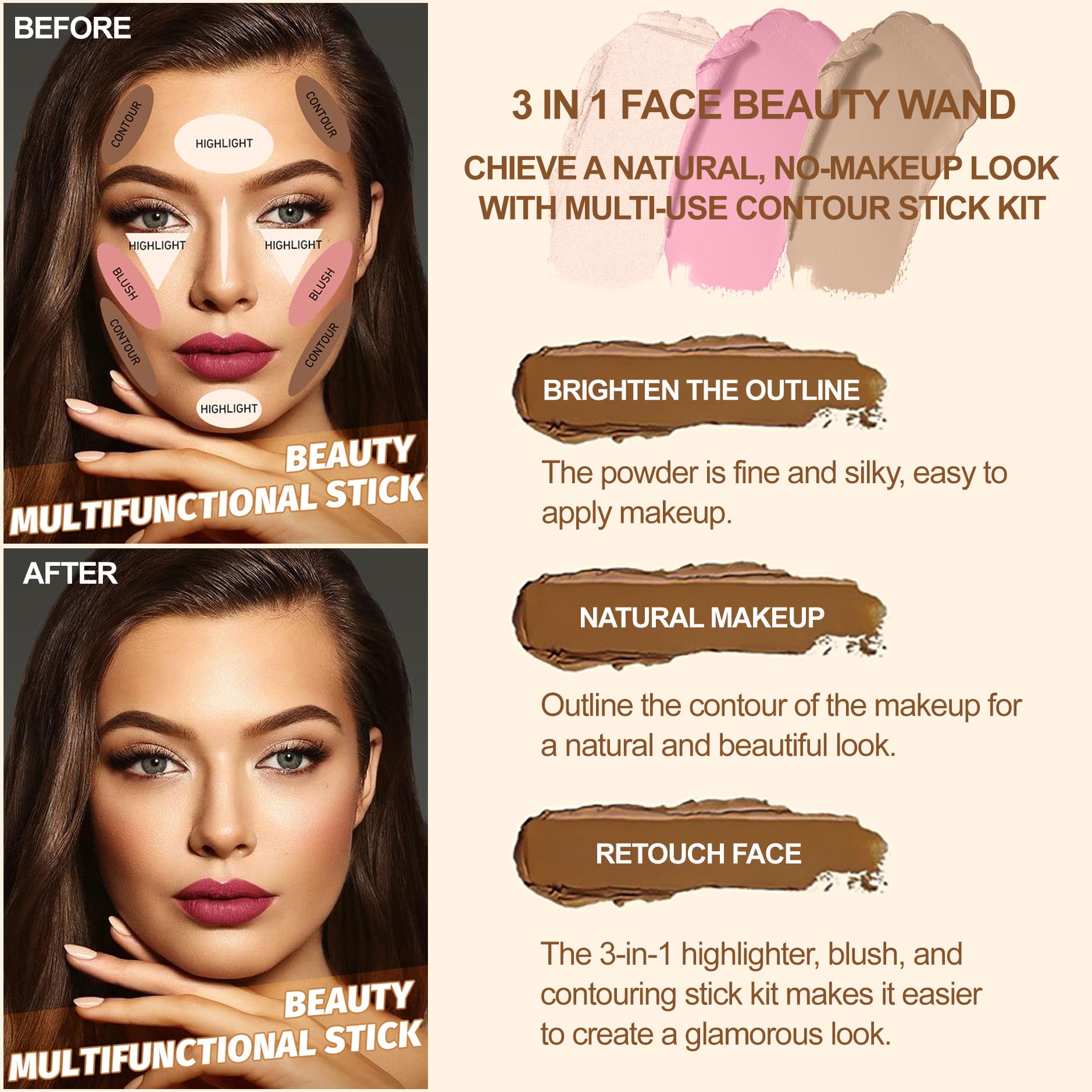 Lezero Blush Stick light fair swatch for rosy natural flush