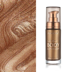 Lezero Body Shimmer Oil Glistening Bronze bottle adds warmth and dimension