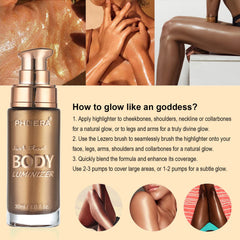 Lezero Body Shimmer Oil Sparkle Pink bottle delivers rosy luminance