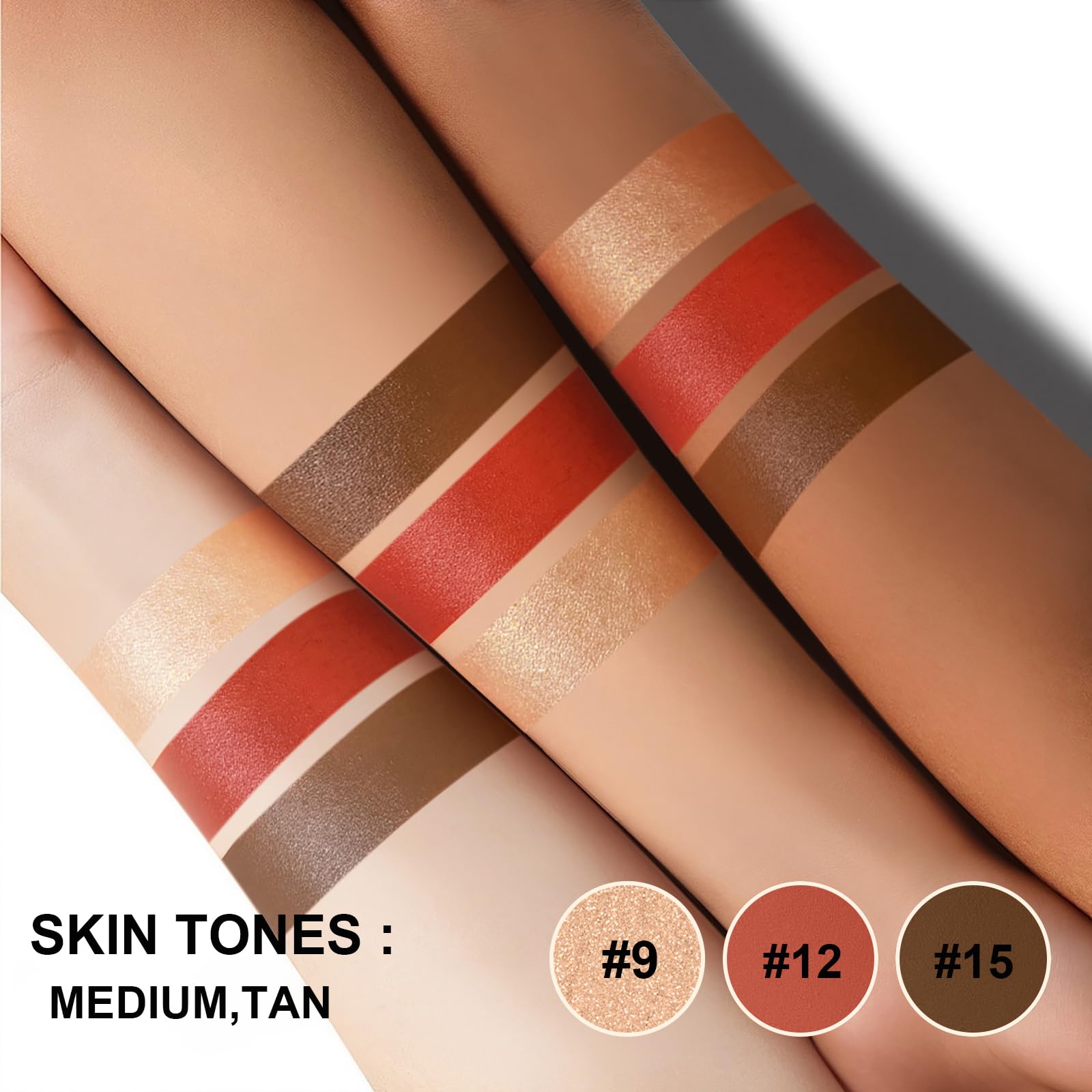 Lezero contour kit medium cheek swatches show blendable color.