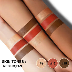 Lezero contour kit medium cheek swatches show blendable color.