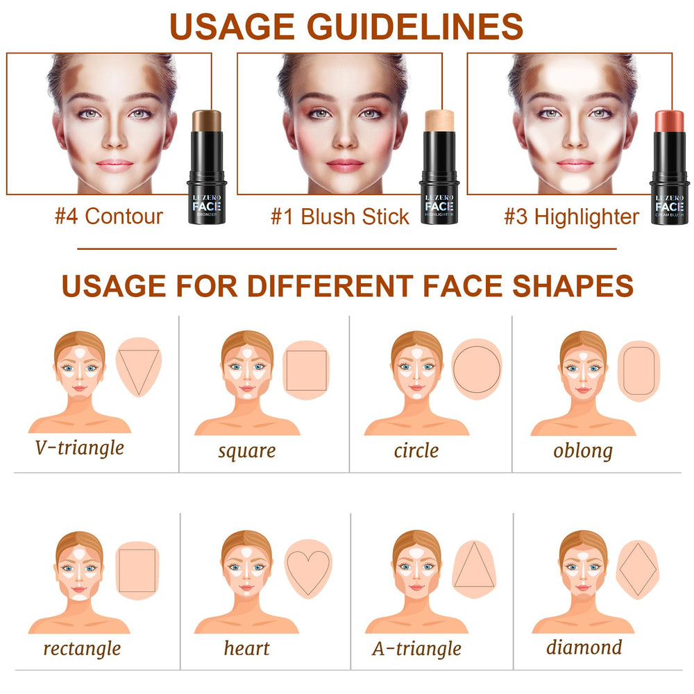 Lezero contour kit medium seamless blend on cheeks.