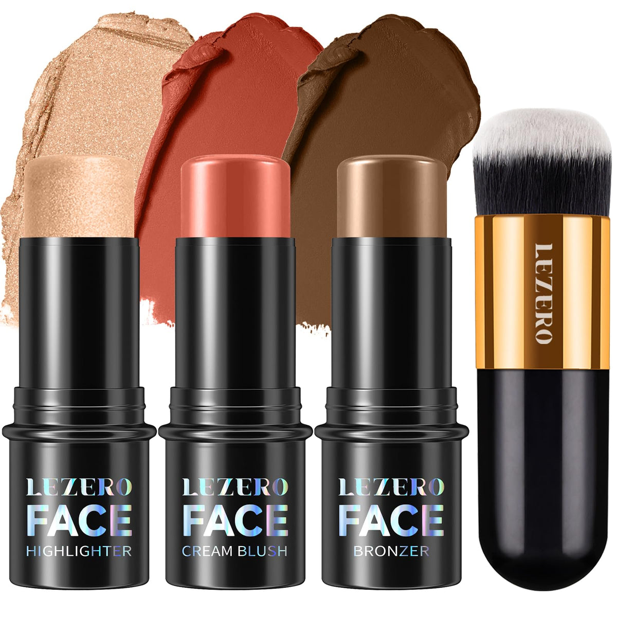 Lezero contour kit medium highlighter stick swatch for radiant glow.