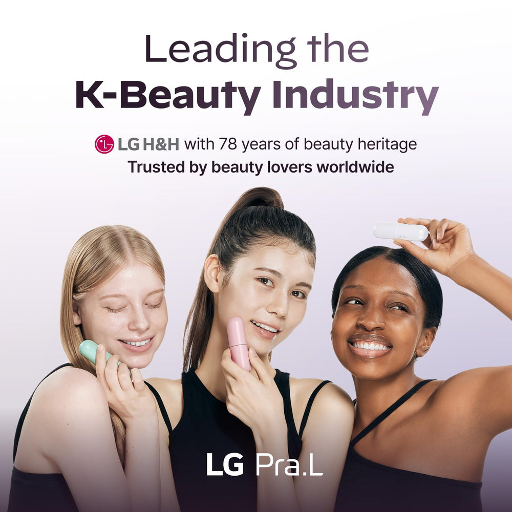 LG Pra.L gentle micro-vibrations provide a comforting facial massage during use.