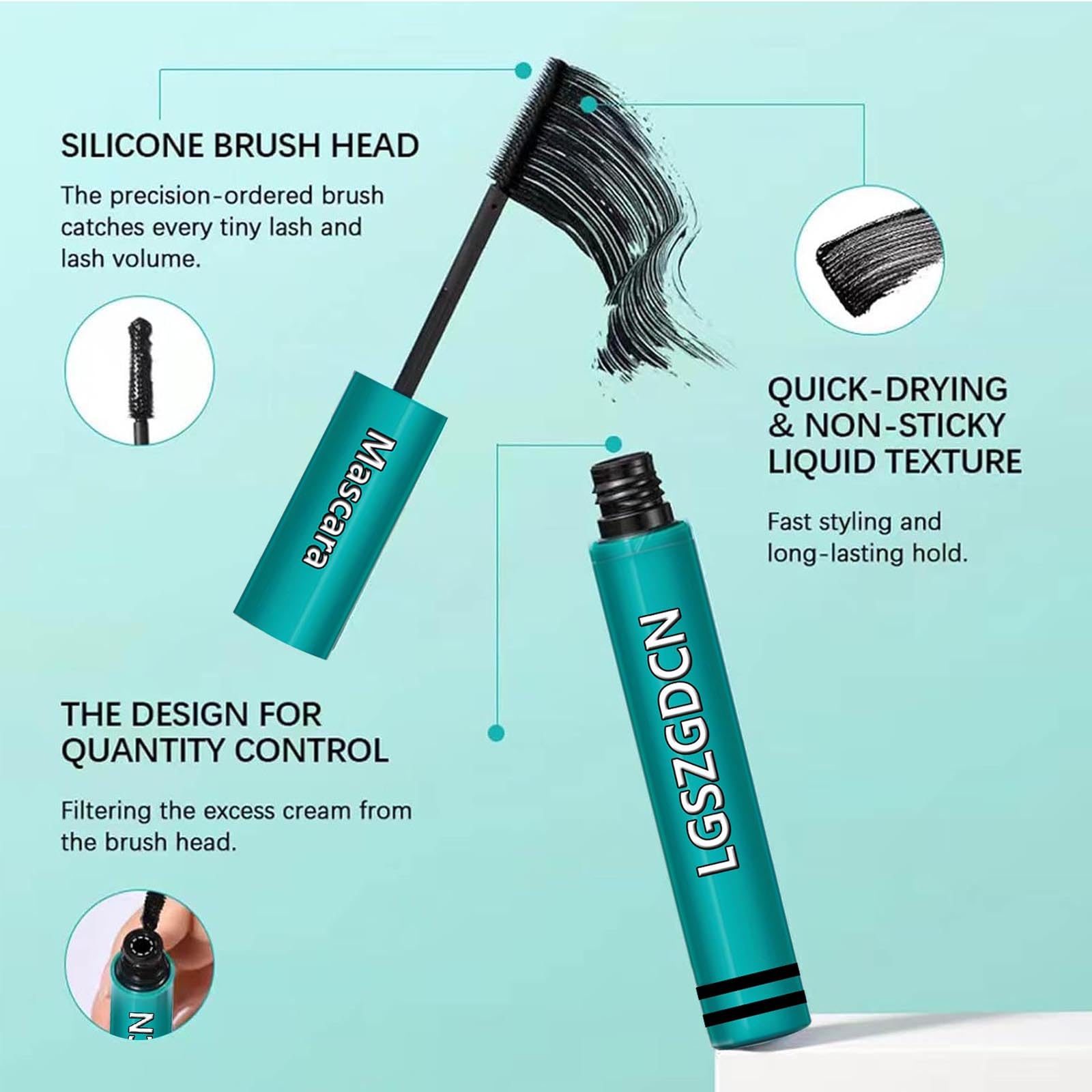 LGSZGDCN mascara no-clump formula delivers smooth, even application