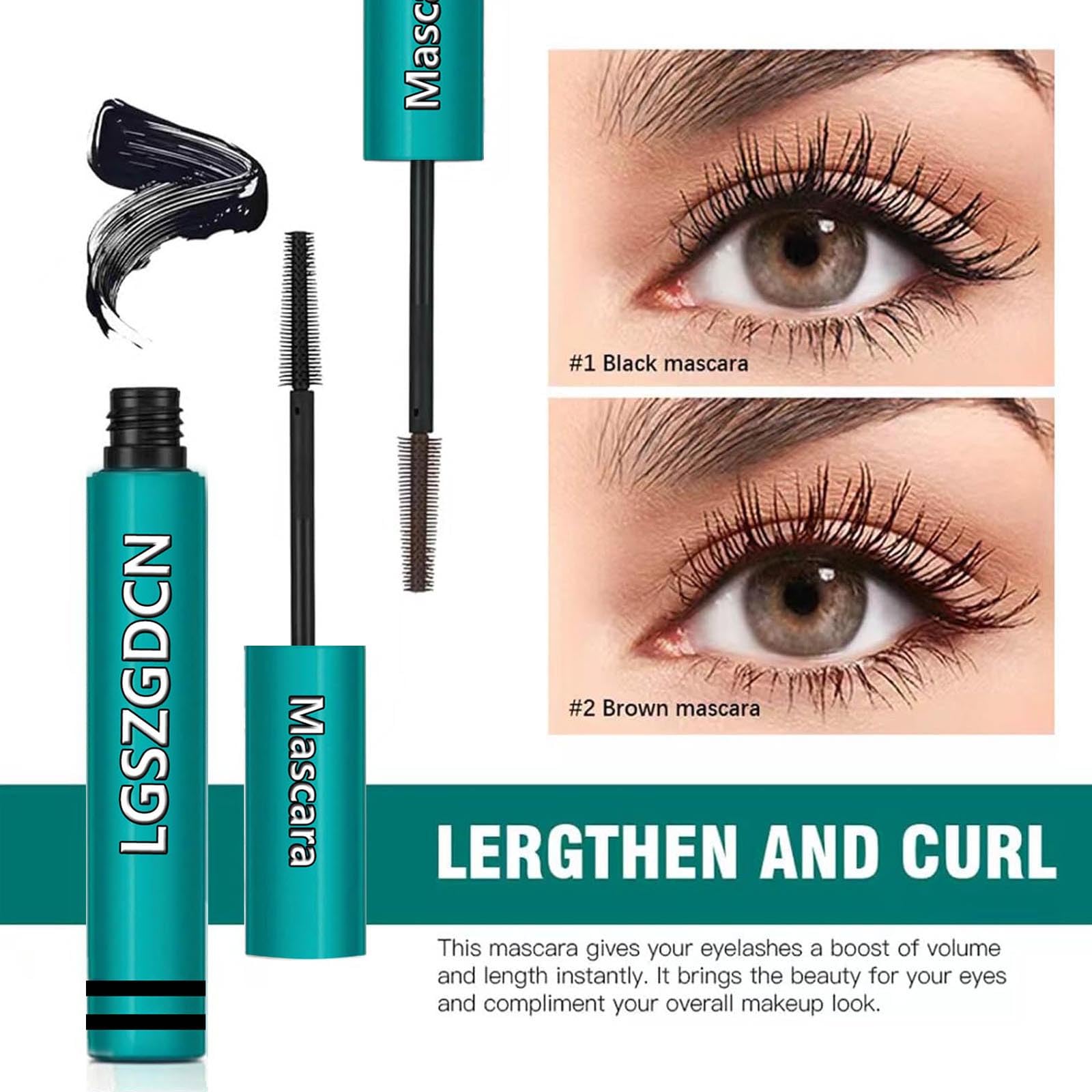 LGSZGDCN mascara no-smudge 24h finish stays put without flaking