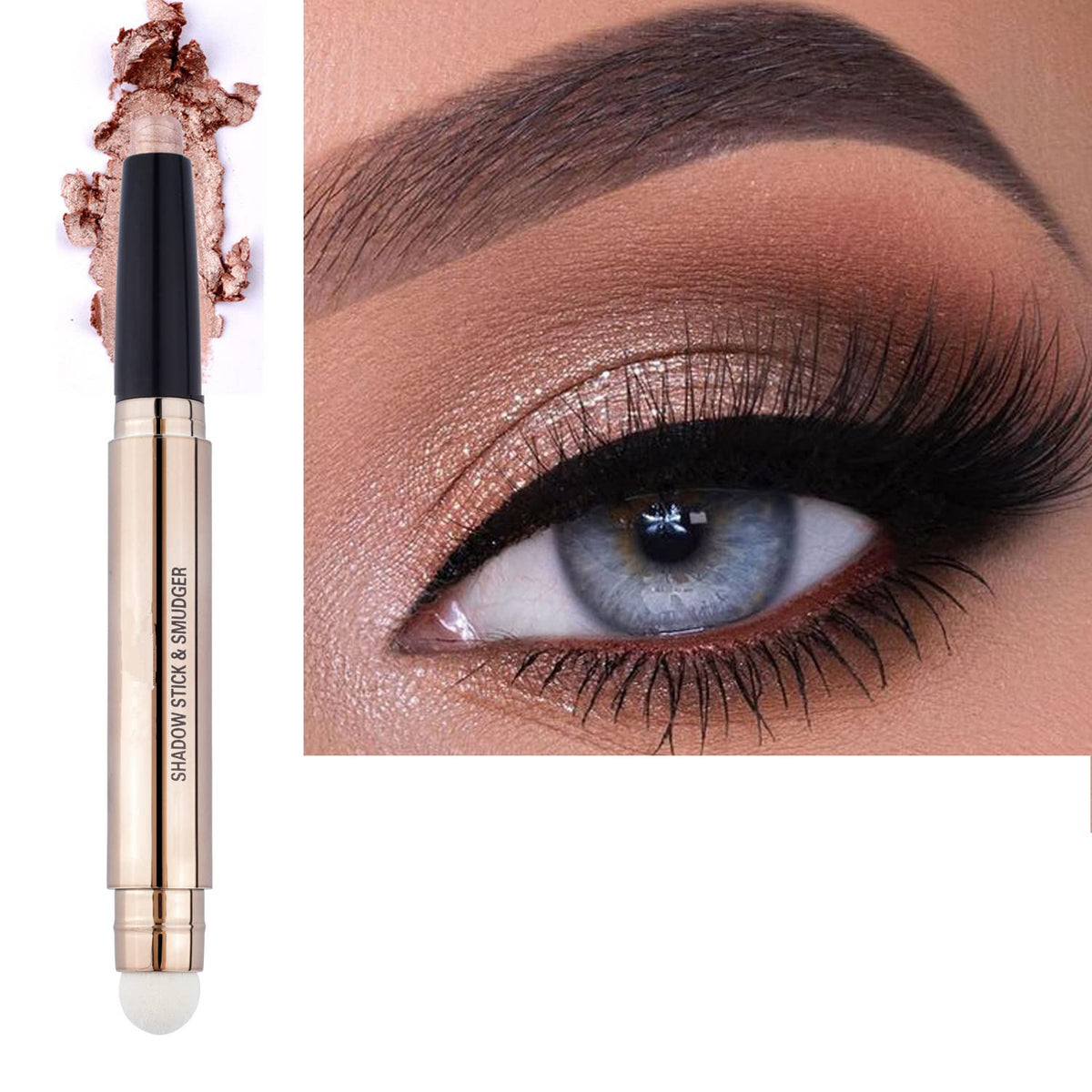 LGSZGDCN nude eyeshadow stick with built-in brush for seamless blending.