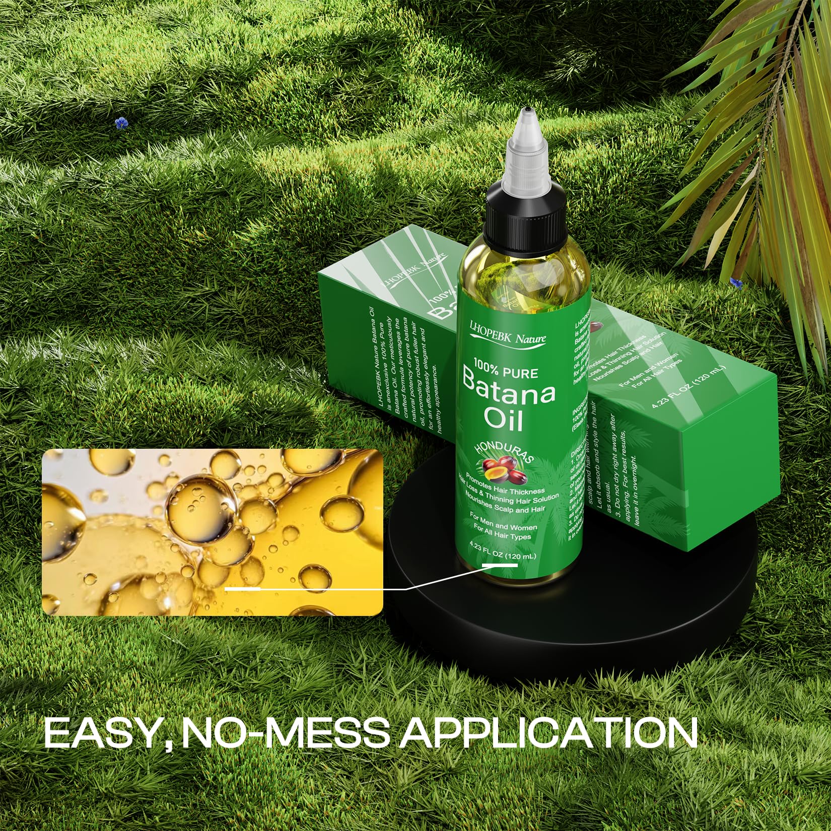 LHOPEBK Nature Batana Oil packaging front highlighting natural origin.