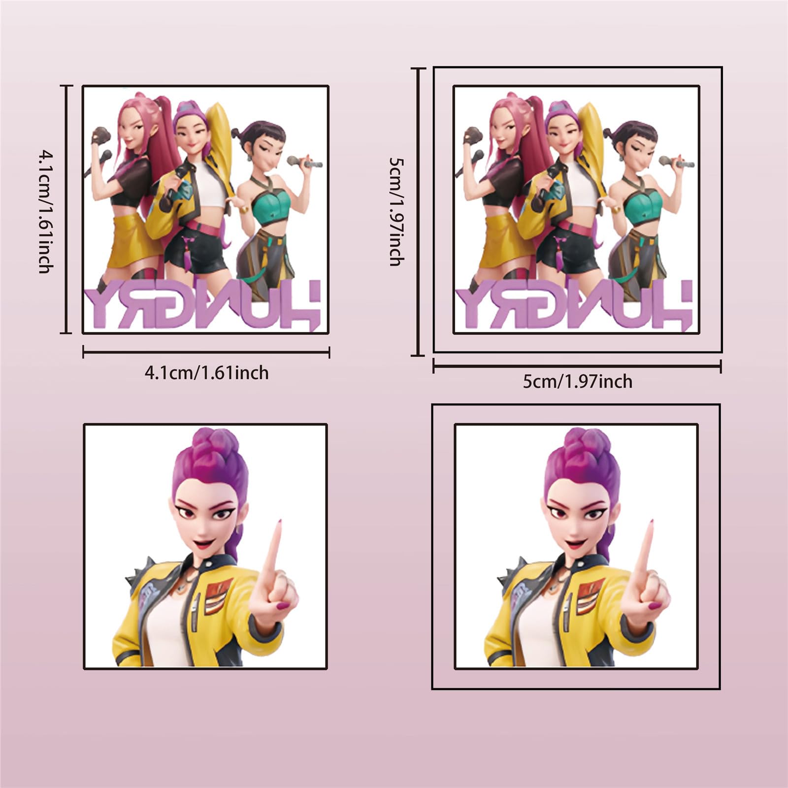 LHST Demon Cartoon Hunters tattoos character designs ready to excite kids at parties.