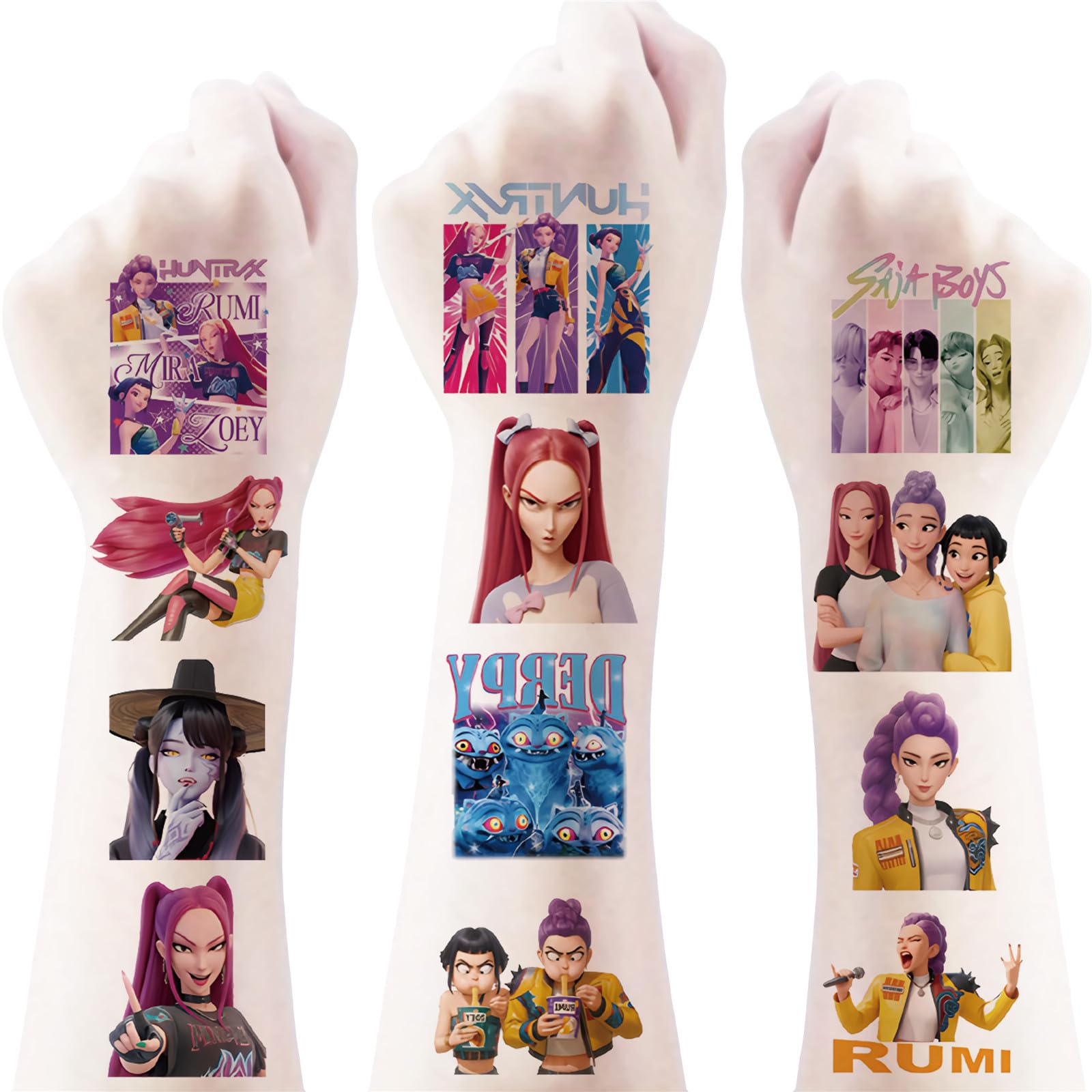 LHST Demon Cartoon Hunters tattoos printed with eco-friendly materials.